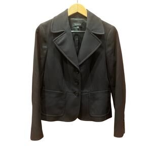 Talbots Womens 6 Black Suit Blazer Classic Office Career Professional Basic